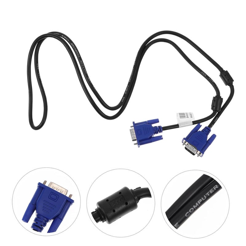 Healifty 2pcs Durable VGA Cable Extension Cord for Laptop Monitor Projector with Heat Resistant PE Cover - Image 5